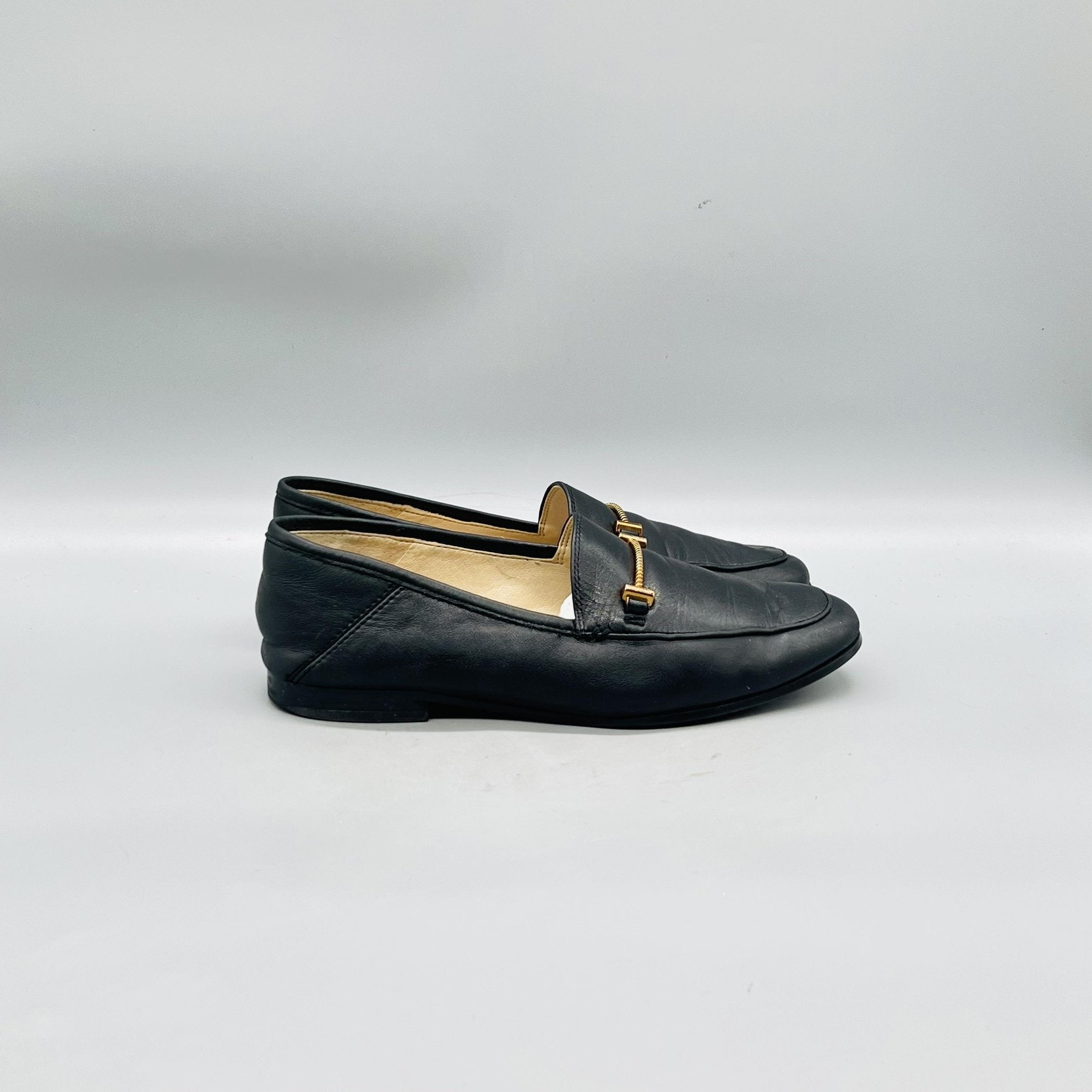 Sam Edelman Shoes Womens 5.5 Black Leather Bit Loafer Flats Slip On Classic